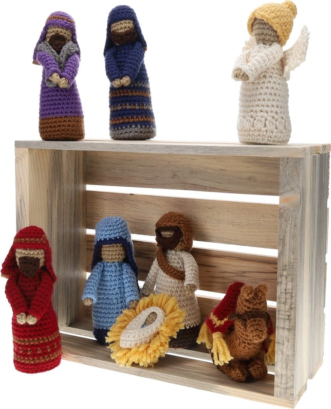 LEISURE ARTS Haakpakket Amigurumi. Je eigen kerststal haken! DIY Kit.