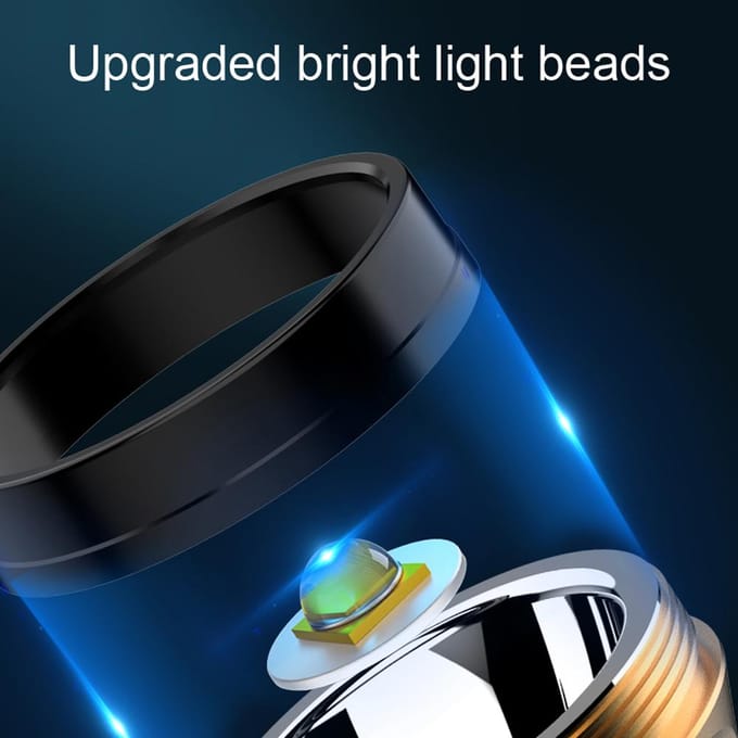 LED-koplamp Zaklamp Oplaadbare, zeer heldere koplamp met 3 lichtmodi Ondersteuning bewegingssensor zilver