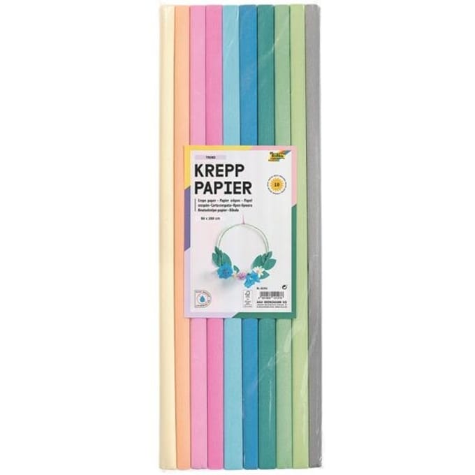 Crêpepapier Folia 50x200cm 10 rollen trendkleuren