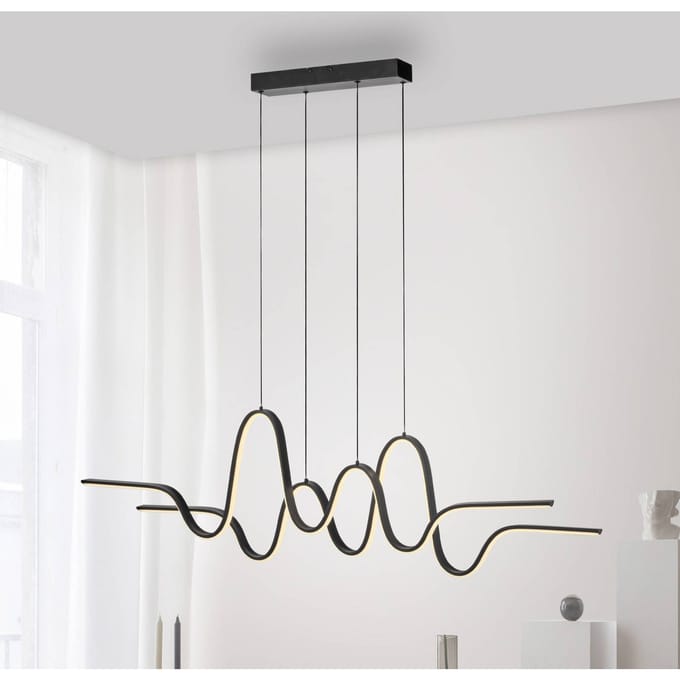 Paul Neuhaus Altitude LED hanglamp, zwart, lengte 125 cm