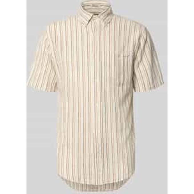 slim fit linnen overhemd met borstzak