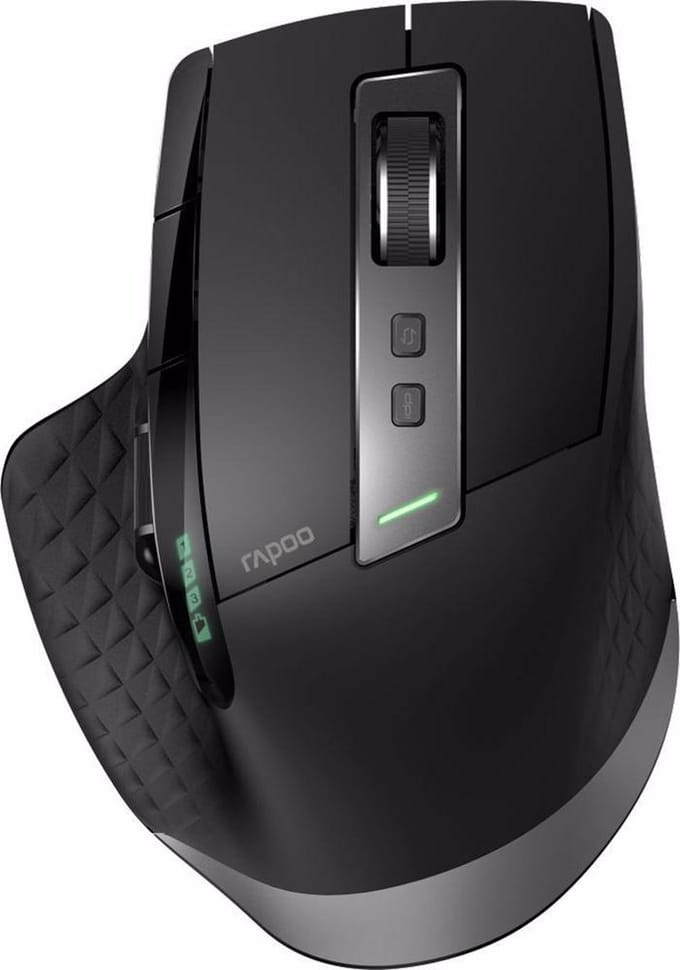 Rapoo MT750S - Draadloze Muis - Laser sensor - Bluetooth - 2.4 GHz - Zwart