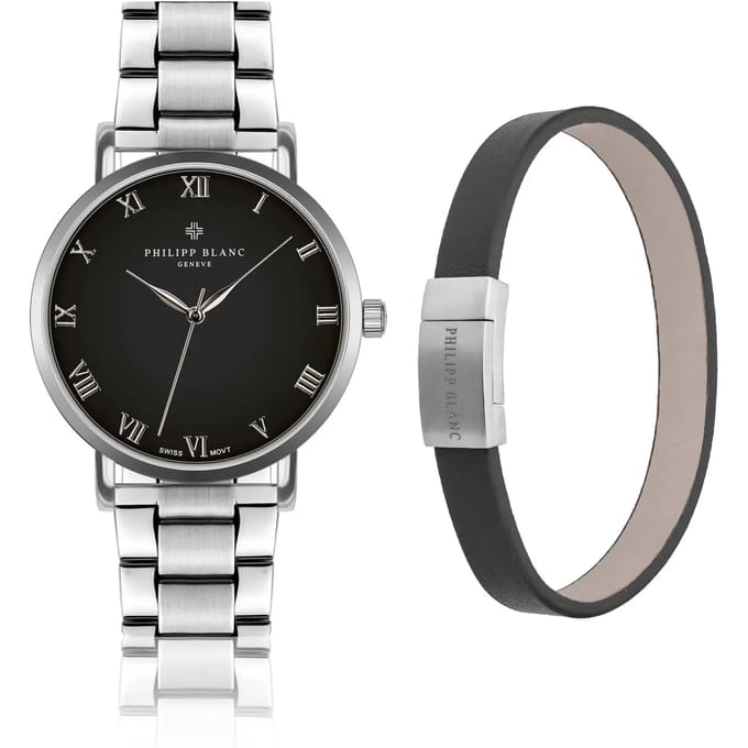 Horloge met padded en gestikte band Philipp Blanc Bern