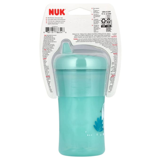 NUK, beker met harde tuit, 9 maanden+, turquoise, 1 beker, 10 oz (300 ml) blue