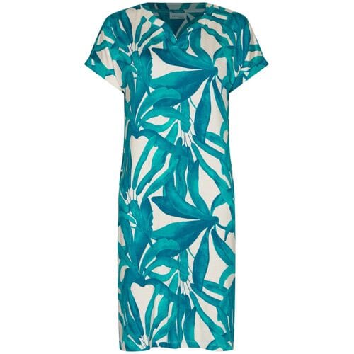 Pastunette Premium - Nachthemd - Emerald Oasis - Viscose - Turquoise/Ecru - Maat 40
