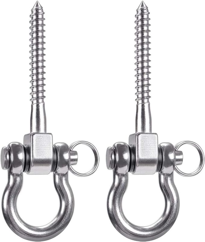 Set van 2 Heavy Duty RVS Schroefbeugels voor Schommels en Hangmatten - 800kg Capaciteit