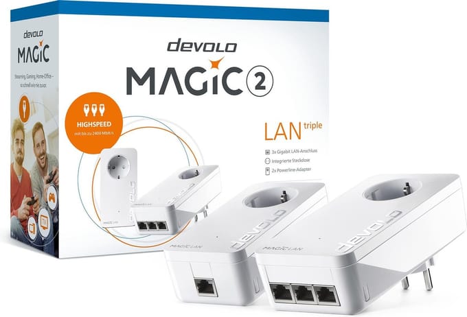 Devolo Magic 2 LAN triple Starter Kit 2400 Mbit/s Ethernet/LAN Blanc 2 pièce(s)