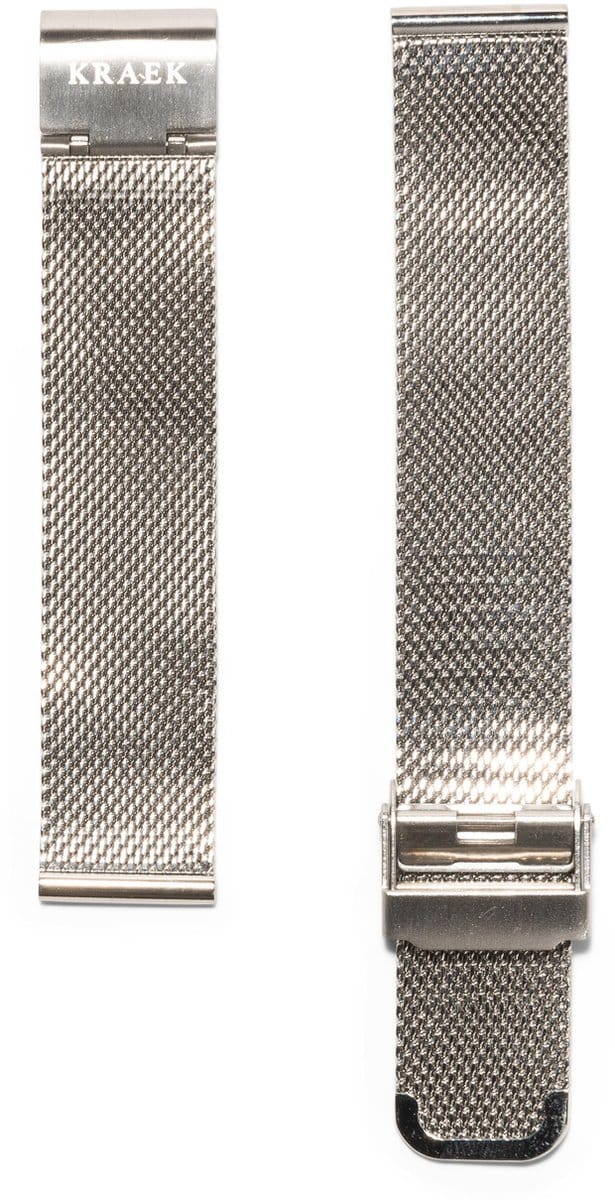 KRAEK Zilver Mesh - horlogebandje met quick release - 18 mm bandje - Easy click