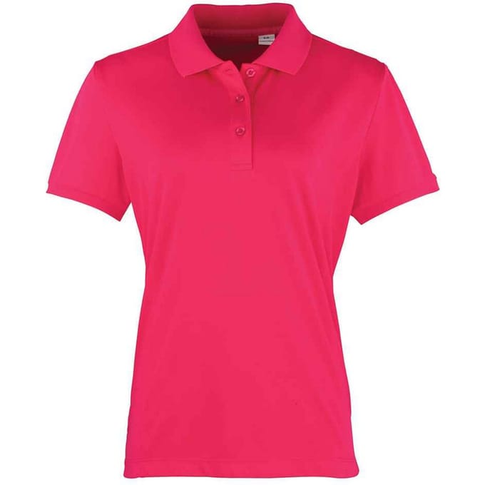 Premier Dames/Dames Coolchecker Poloshirt (Heet Roze)