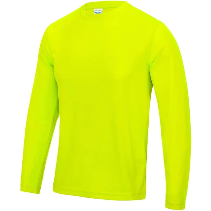 Just Cool Long Sleeve Cool T JC002 - ELECTRIC YELLOW - S