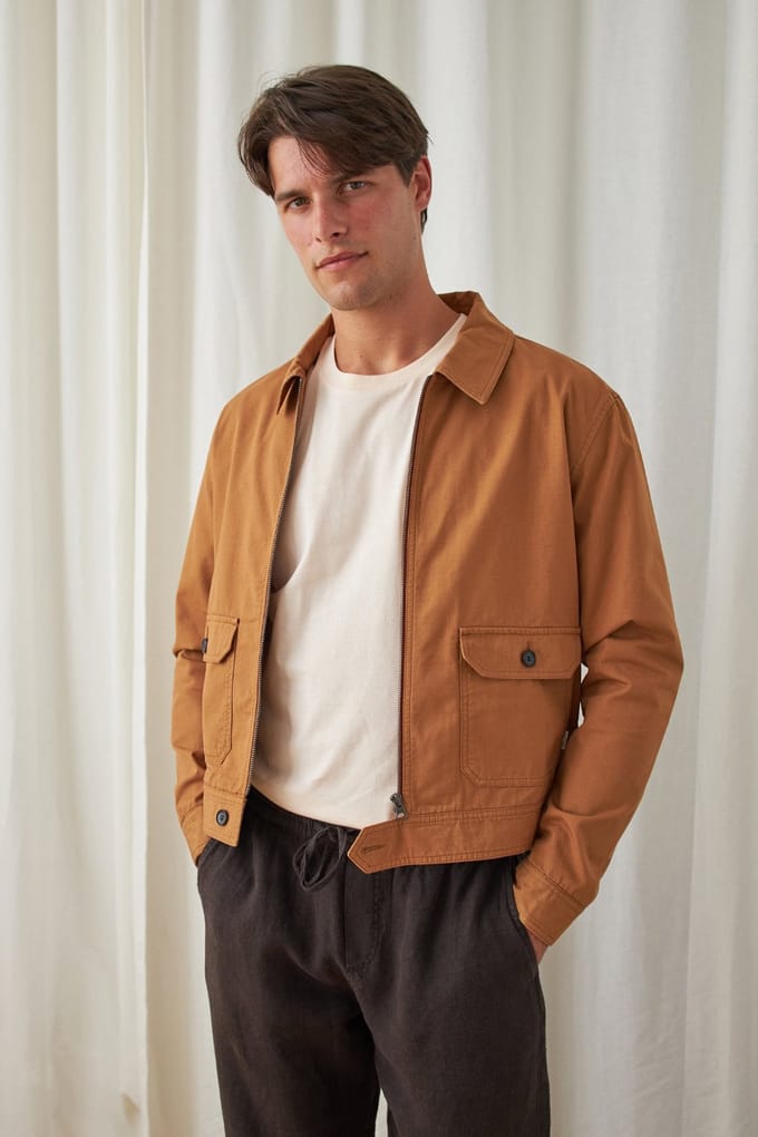 TWOTHIRDS Ansley Jackets Camel Toast Maat: L | Lichte Jassen Outlet | Heren | Bruin