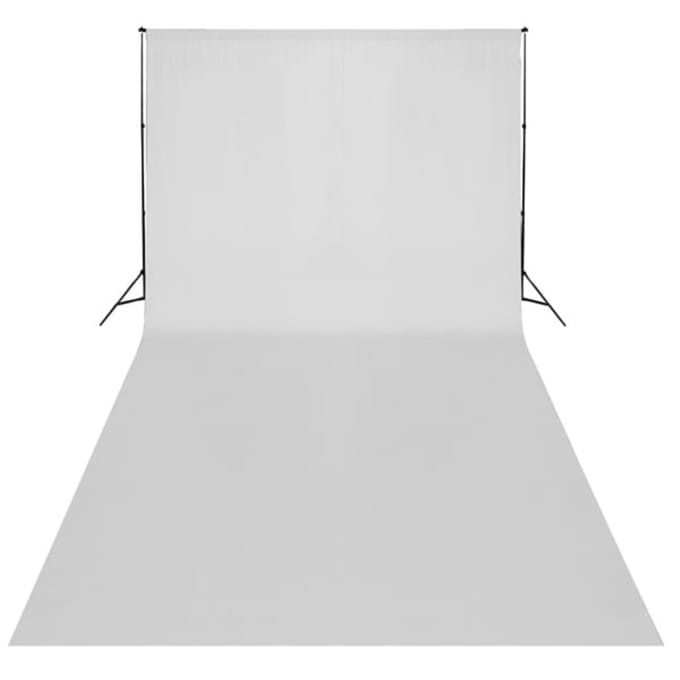 vidaXL - Achtergrond - zonder - standaard - 600x300 - cm - katoen - wit