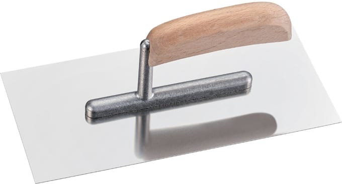 WESTEX plakspaan roestvrij staal, houten greep, 270 x 130 mm