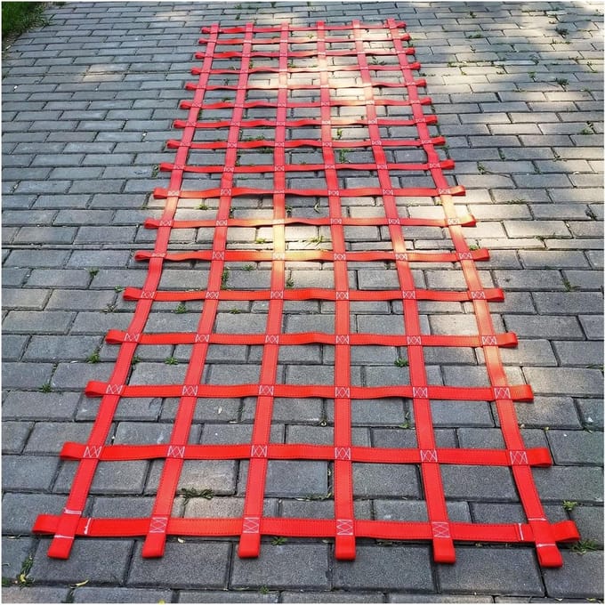 Zwaar Klimnet - Speeltuin Net - Buiten Spelen - 454 kg Draagvermogen - 4 cm Breed - Rood