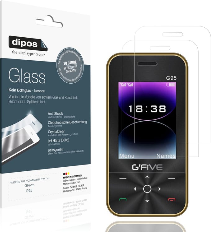 dipos – 2x Pantserfolie geschikt voor GFive G95 | 9H Screenprotector