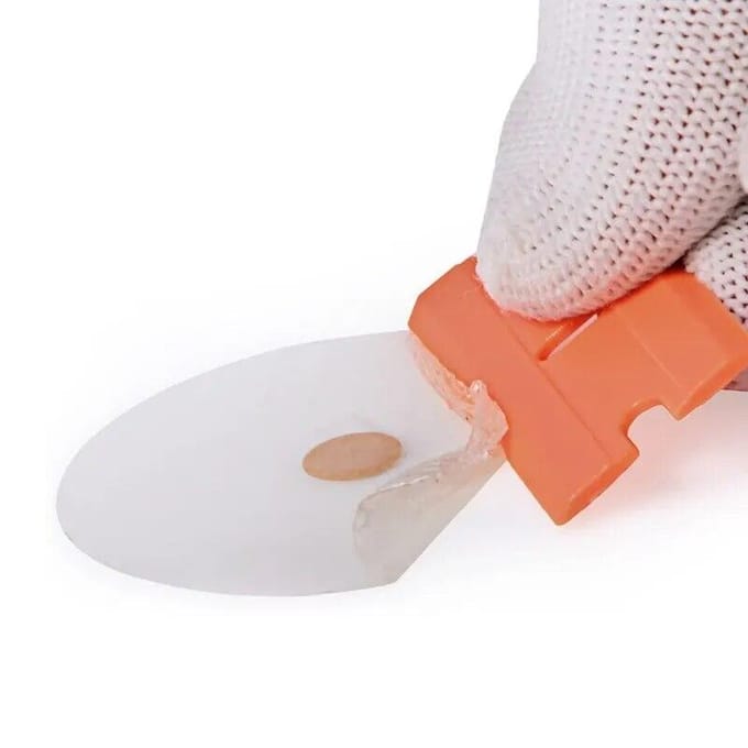 Étiquette de lame de rasoir en plastique Double face, dissolvant de colle pour vitres, grattoir propre pour voiture, raclette autocollante, 100 pièces/ensemble 100pcs red