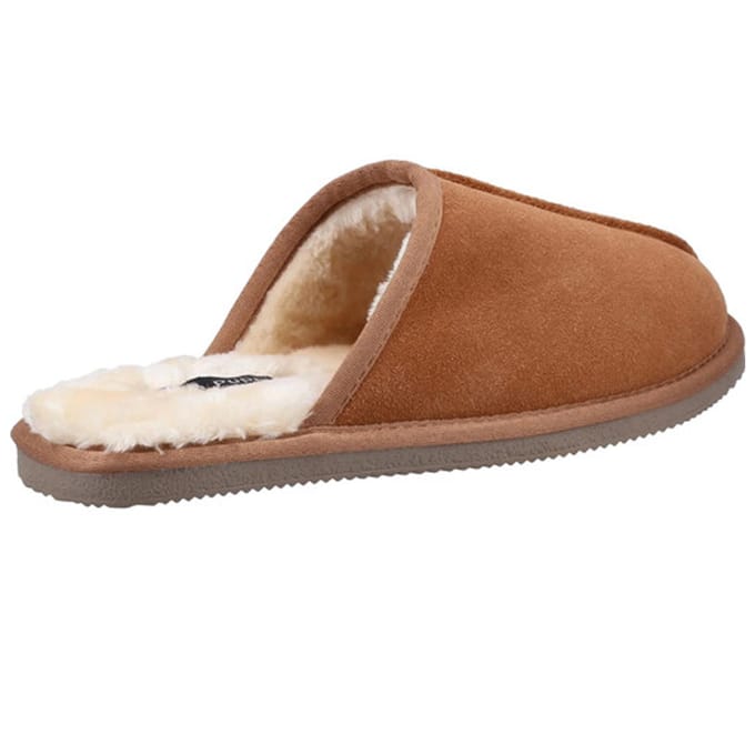Hush Puppies Heren Coady Suede Slippers (Tan)