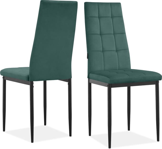 Becca-Eetkamerstoel - 2 Pack - Donkergroen Fluweel