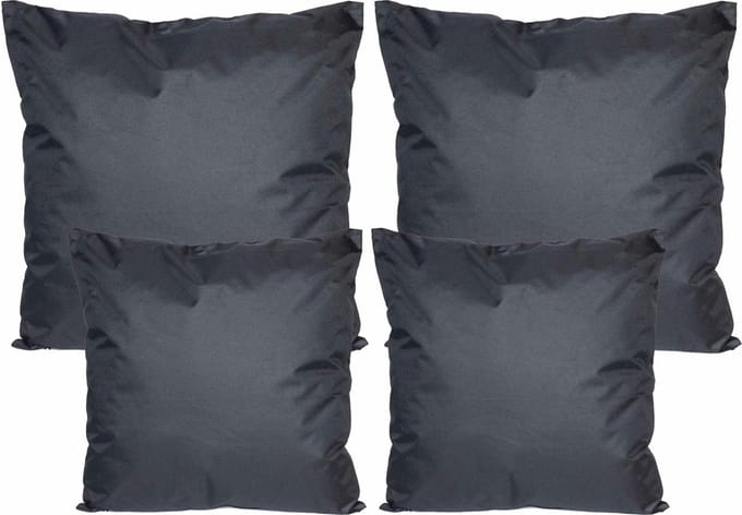 Anna Collection Bank/tuin kussens set - binnen/buiten - 4x stuks - zwart - In 2 formaten