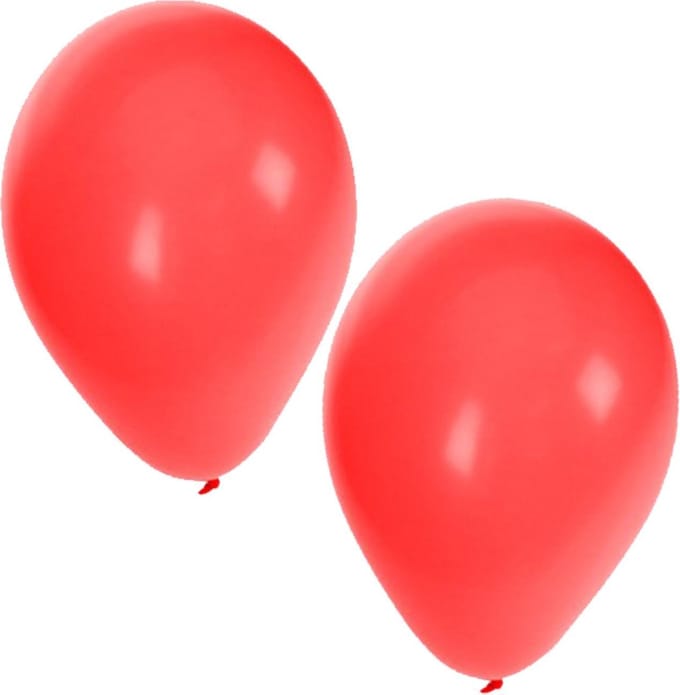 Bellatio Decorations ballonnen - 15x stuks - rood - 27 cm - verjaardag - feestartikelen - versiering