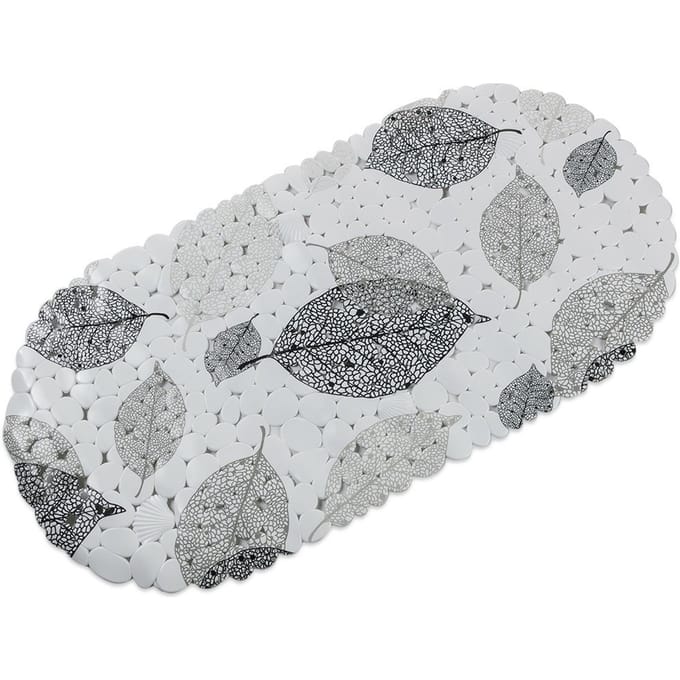 Baytex Antislip Badmat Grey Leaves 69 cm x 35 cm