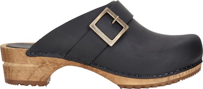 Sanita Dames Open Klomp Wood-Urban Open Black