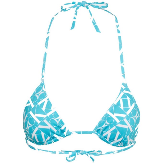 Calvin Klein Triangle Bikinitop dames Blauw dessin M/38