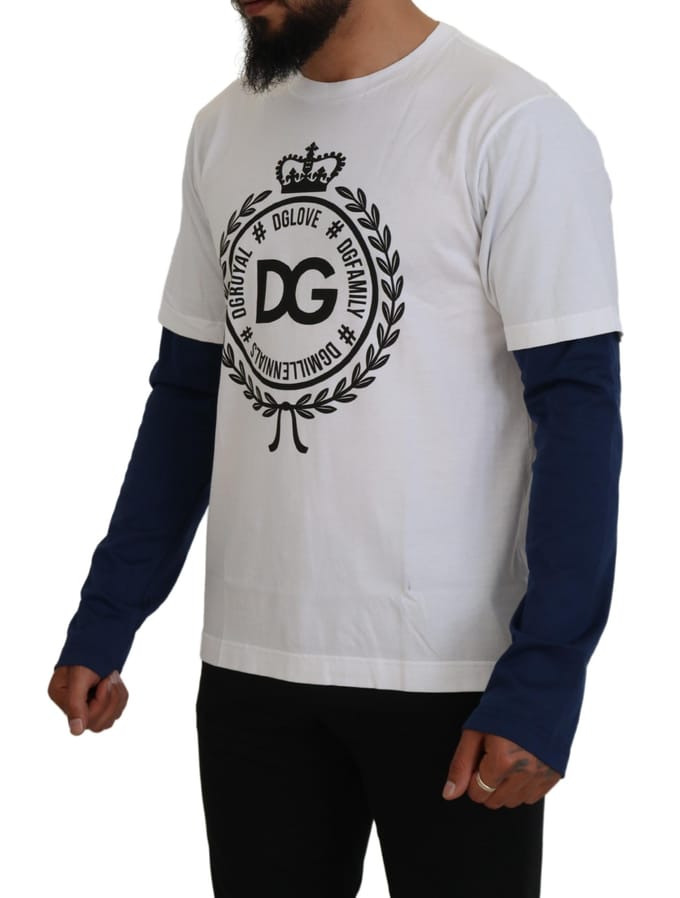 Dg Crest T-shirt Wit Lange Mouwen