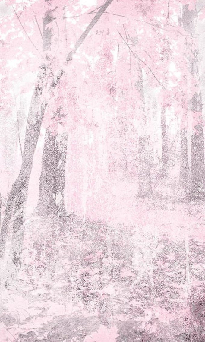 Fotobehang - Pink Forest Abstract 150x250cm - Vliesbehang