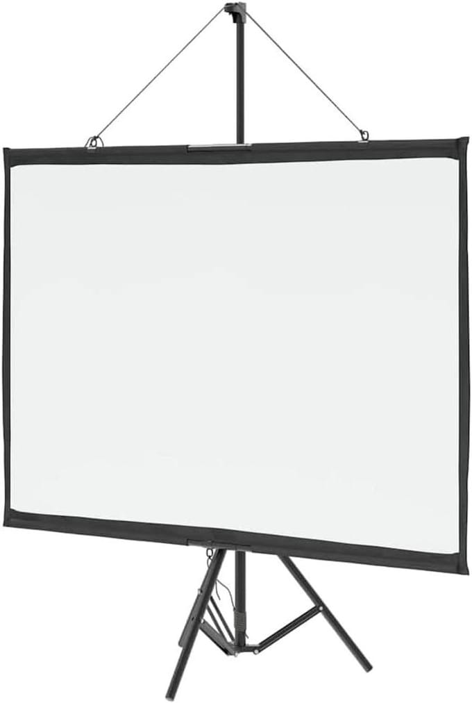 Projectiescherm met statief - Presentatiescherm - Thuisbioscoop - Mat canvas - 60 inch - Mat wit