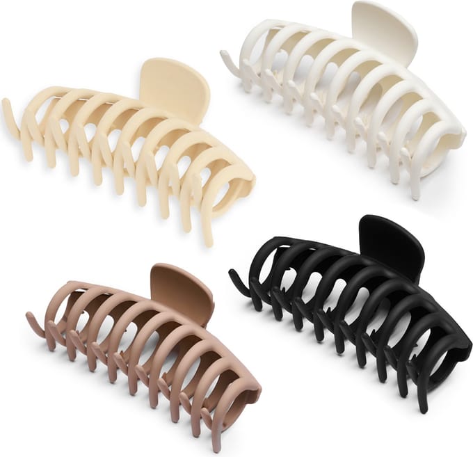 Lajetti - 4 stuks Haarklemmen Groot - Basic Haarclip set Dames