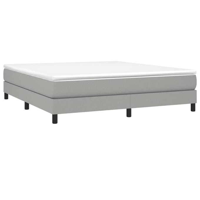 vidaXL - Boxspring - met - matras - stof - lichtgrijs - 180x200 - cm