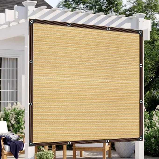 Schaduwdoek - Zonwerend zeil - Terras beschermen - 90% schaduwgraad - 3x4m - Beige