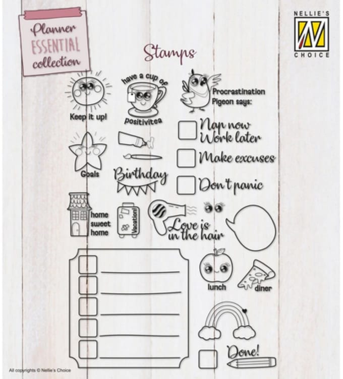 NSCS015 - Clear Stamp Nellie Snellen - To-do’s & More - stempel voor notebook planner- notes