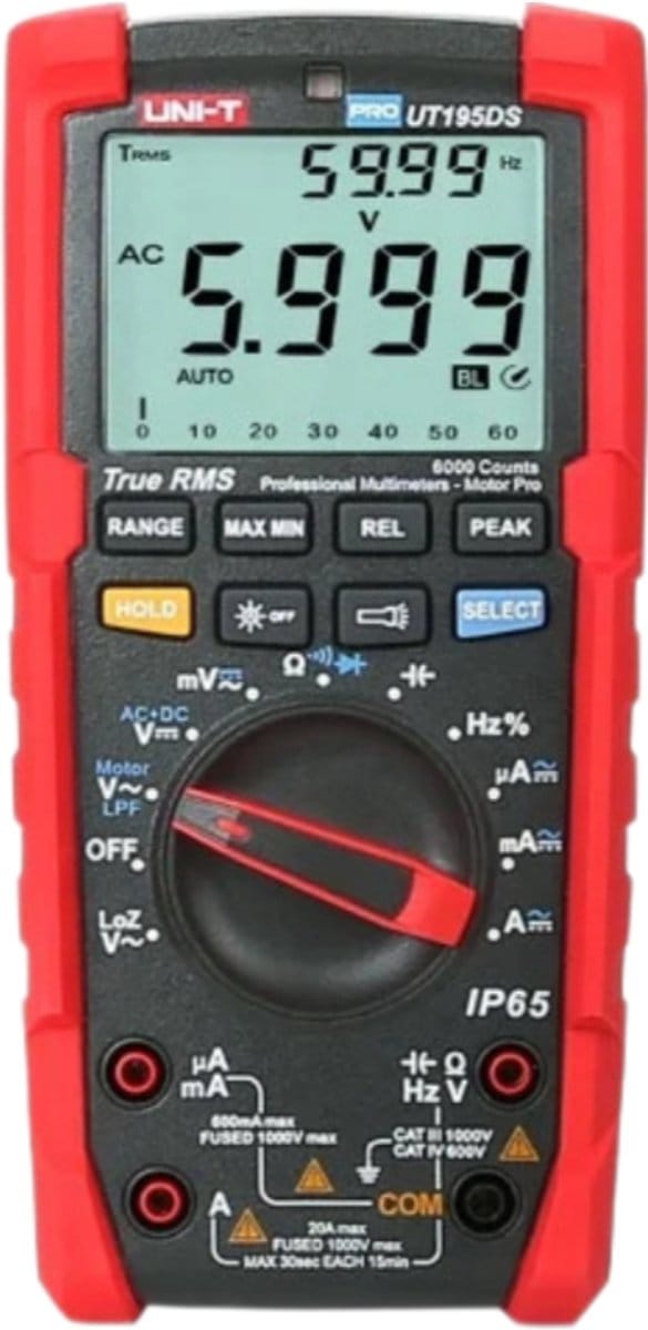 UNI-T UT195DS – Digitale Multimeter – True RMS – CAT III 1000 V / CAT IV 600 V
