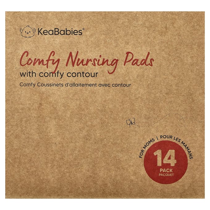 KeaBabies Comfortabele Zoogcompressen, Groot, Neutraal, Pak van 14 beige