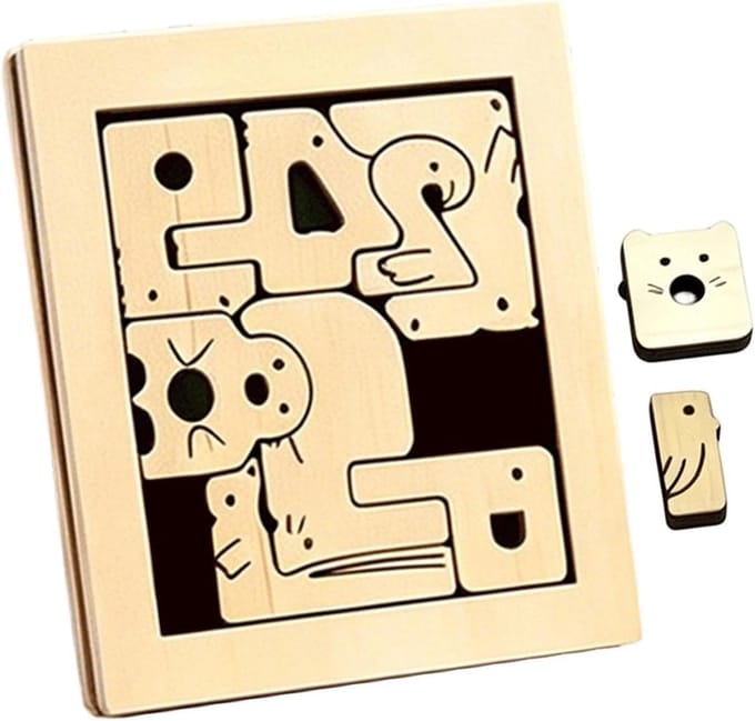 Kinderpuzzels - Houten Blokken - Logisch Denken - Splintervrije Oppervlakken - 15 x 20 cm - Multicolor
