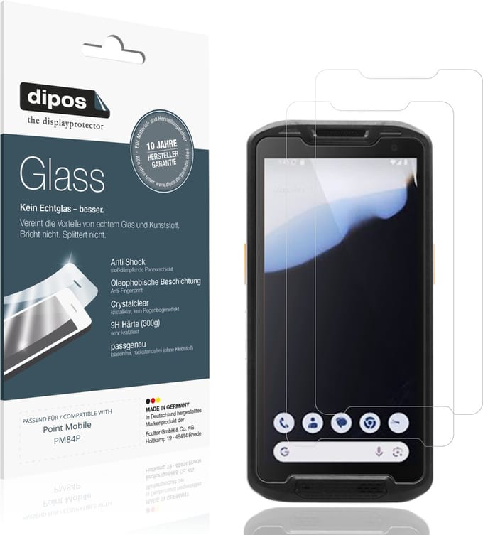 dipos – 2x Pantserfolie geschikt voor Point Mobile PM84P | 9H Screenprotector
