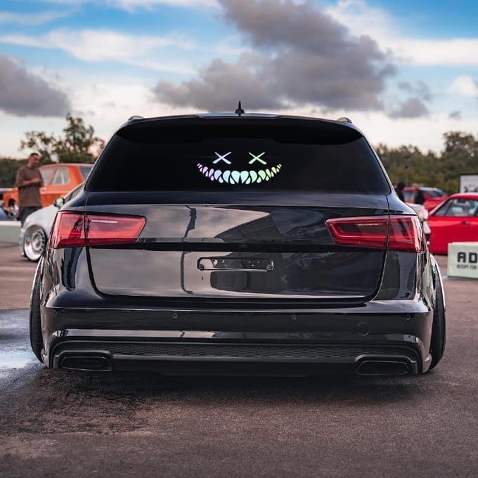 Demon Lachend Gezicht Autostickers Achterruit Autosticker Auto Styling Decoratie Raamsticker wit