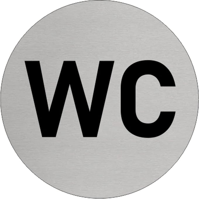 CombiCraft Aluminium deurbordje 'WC' Ø75 mm met 3M-tape