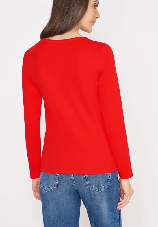Shirt met lange mouwen en V-hals