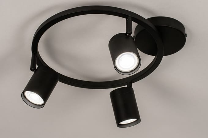 Lumidora Opbouwspot 74355 - MASON - 3 Lichts - GU10 - Zwart - Metaal