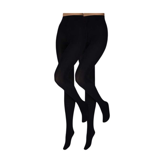 Sarlini - Dames effen - Modal panty - 2-Pak - Zwart / S/M