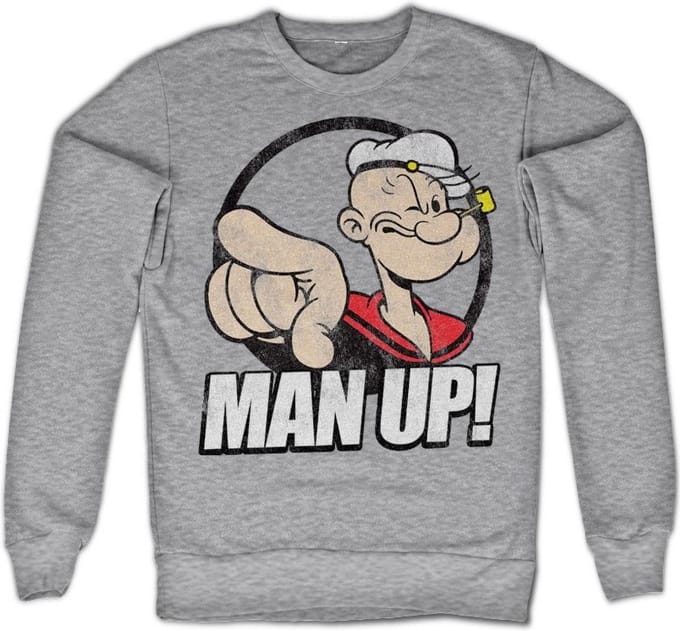 Popeye Sweater/trui -M- Man Up! Grijs
