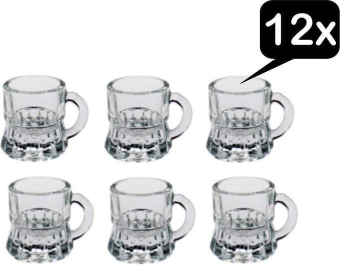 Borrelglaasjes - shotglaasjes - Oktoberfest - bierpul - borrelglas - shotglas - schnaps - set van 12 stuks