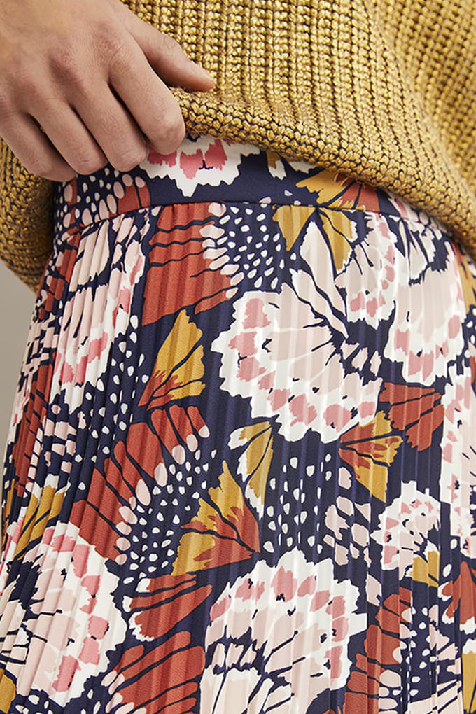 Boden Pleated Crepe Midi Skirt Mpt Maat: 8 | Midi Rokken Outlet | Dames