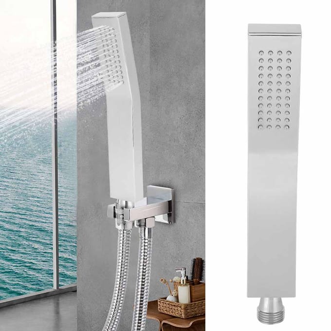 G1/2in Draad Messing Handdouche Hoge Druk Enkele Functie Handsproeier Badkamer gray