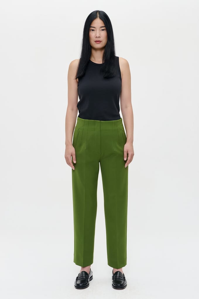 ZENGGI Compact Strtch Colette Pants Herb Green Größe: S | Stoffhosen Outlet | Damen | Grün