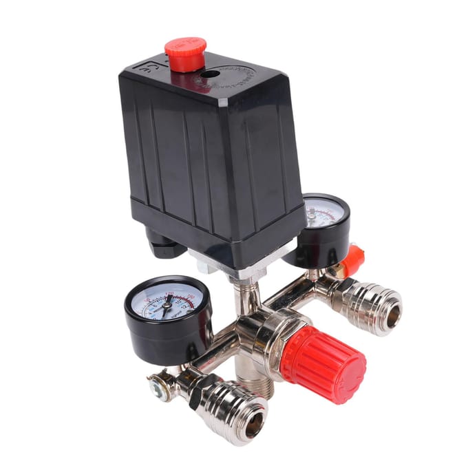 Luchtcompressor Drukschakelaar 175PSI Verticale Schakelaar Manifold Regulator met Klepbediening
