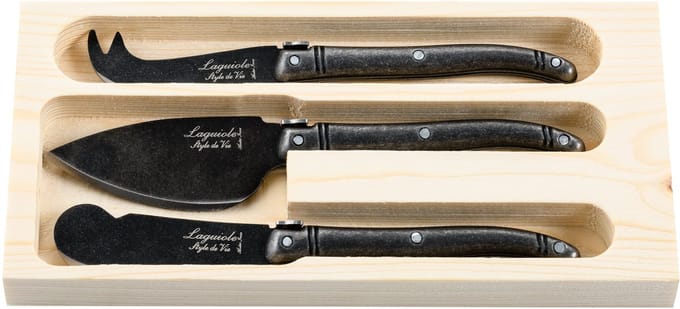 Laguiole Style de Vie Kaasmessenset Premium Line - 3-delig - Stonewash